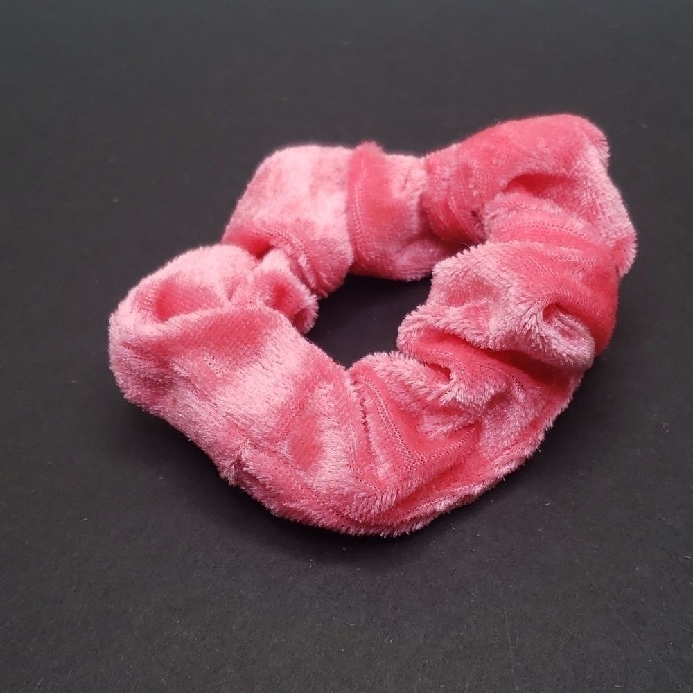 Pretty Pink Velvet Scrunchie Hair Tie